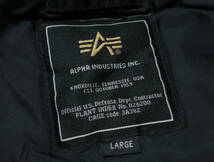 ■ALPHA INDUSTRIES アルファ■N-3B フライト ジャケット■メンズ L ブラック 黒 21091-201 ワッペン リフレクター■ミリタリー コート_画像9