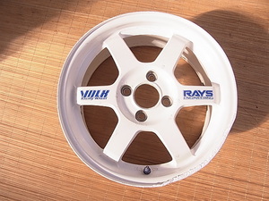 希少!! RAYS レイズ VOLK RACING ボルク レーシング TE37 ホワイト 16インチ 6.5J +47 PCD 100 4穴 ハブ径 64 mm 1本