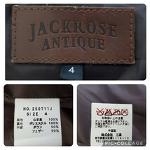 JACKROSE ANTIQUE/ジャックローズ L相当4サイズ 本革山羊革 レザーダウンジャケット/アウター/ブルゾン メンズ 茶系カラー ダブルジップ式_画像9