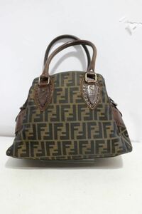 H692H 169 FENDI フェンディ ズッカ柄 エトニコ ハンドバッグ トートバッグ 中古品