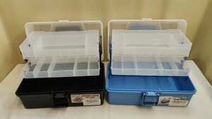 ★TOYO 樹脂製 3段式ツールボックス 2点セット HP-320 東洋スチール 工具箱 プラケース 黒 青 ブラック ブルー