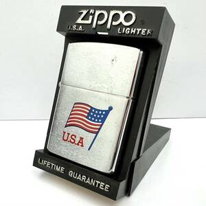 【T】美品　ZIPPO　ジッポ　新品保管品　U.S.A　アメリカ国旗　喫煙具　ライター　コレクター必見　タバコグッズ　ケースあり【657】