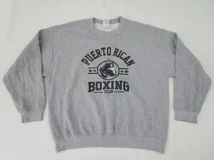 W.23.L.13　CI　☆　トレーナー　GILDAN　PUERTORICAN BOXING CLUB　サイズXL　グレー　USED　☆