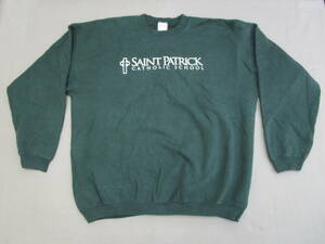 W.23.L.15　CI　☆　トレーナー　GILDAN　XLサイズ　ダークグリーン　SAINT PATRICK CATHOLIC SCHOOL　USED　☆