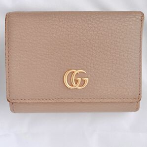 GUCCI GG グッチ　三つ折り財布　コンパクト　ウォレット　コインケース　美品 マーモント レザー 財布