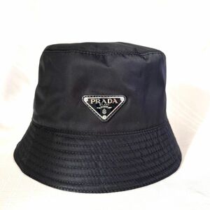 PRADA プラダ Re-Nylon ナイロン　バケットハット　帽子　帽　正規品　ユニセックス　男女兼用 三角ロゴ 黒