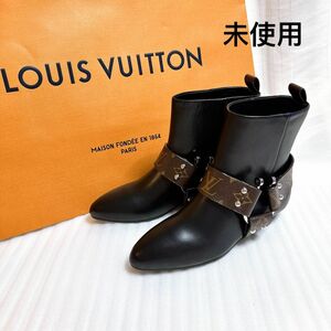 LOUIS VUITTON ルイヴィトン　ショートブーツ　ストラップ付き　フラット　チェルシー　ブーティ　パンプス　靴　未使用