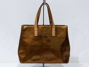 【8754】1円～ Louis Vuitton ルイヴィトン LV M91146 モノグラム ヴェルニ リードPM ハンドバッグ トートバッグ ブロンズ ブラウン系