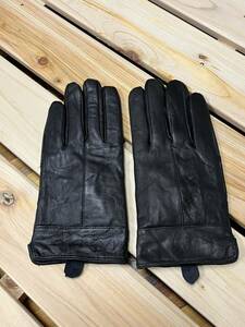 新品◆ラム革グローブレディース　裏起毛　暖かい♪本革手袋　ブラック　フリーサイズ