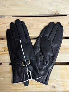 * new goods * lady's leather gloves * ram leather glove reverse side nappy warm! standard black small .*S..