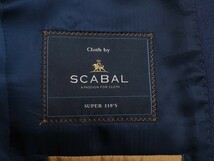 新品20.6万円 大手百貨店扱い 日本製 秋冬『Scabal スキャバル 英国製生地』艶感 ウール100% ストライプ スーツA6青(F) 1205661_画像6