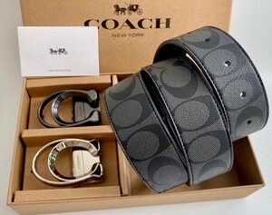 COACH リバーシブル メンズベルト シグネチャー　コーチ　新品　未使用　フリーサイズ