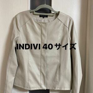 INDIVI フェイクレザージャケット　40サイズ