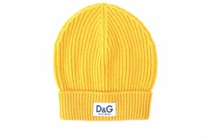 ドルチェ＆ガッバーナ カシミア ニットキャップ イエロー サイズfree カシミア DOLCE&GABBANA KNIT CAP GXE83T JBVB6 A8363 YELLOW 新品/2