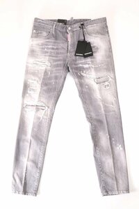 ディースクエアード メンズ ジーンズ デニム ダメージ スケーター グレー サイズ52 DSQUARED2 DENIM JEANS S71LB1053 L.GREY 新品