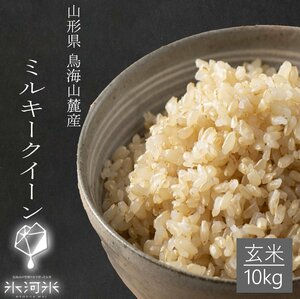 山形県庄内産　氷河米　『ミルキークイーン』　玄米１０ｋｇ　令和５年産　産地直送　特別栽培米　送料無料　米　お米　人気