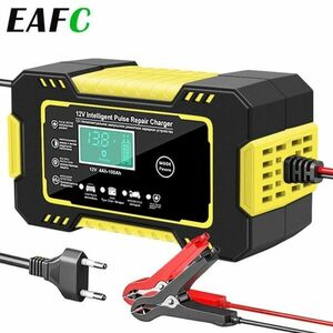 AA008:全自動自動車バッテリー充電器 12V デジタルディスプレイ付き バッテリー充電器 電源