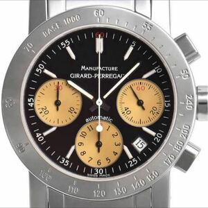 極美品箱ギャラ付きレアジラールペルゴ　GP7000 クロノ自動巻き黒文字盤 腕時計デイト