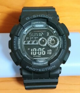 【 美品 】 カシオ G-SHOCK GD-100 ブラック ワールドタイム クォーツ 稼動品 Gショック CASIO