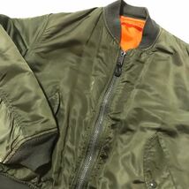 漢の定番 ALPHA INDUSTRIES アルファインダストリーズ MA- 1 M USA製 AIR FORCE メンズ グリーン フライトジャケット ビンテージ _画像6