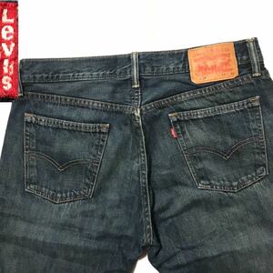 漢の休日 定番 Levi’s 514TM W34 ストレート メンズ ジーパン デニム ユーズド加工 鬼ヒゲ 4001 １３５周年