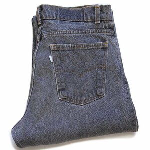 ★80s USA製 Levi'sリーバイス 550 先染め ブラック デニムパンツ w30 L32★オールド ビンテージ ジーンズ ワイド テーパード アシッド