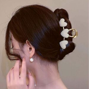 ハート　キラキラ　バンスクリップ　可愛い　ヘアアクセサリー　ヘアクリップ　ヘアピン　バレッタ　韓国　オルチャン　ヘアアクセ