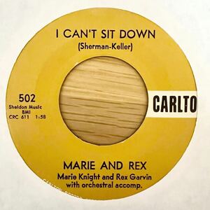 【45】 EARLY GIRLS! MARIE & REX / I CAN'T SIT DOWN/ 7inch EP 60s 50s oldies / R&B DOOWOP SOUL/ MARIE KNIGHT/REX GARVIN