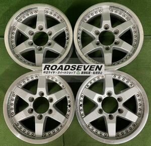 ★4×4 Engineering 16インチ 16×6.5J +25 PCD139.7 6H ハブ径:約108mm 4本 中古 アルミホイール ★全体的に状態が悪い ★送料無料