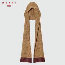 UNIQLO × MARNI ユニクロ マルニ ミックスカラーニットフードストール マフラー バラクラバ タグ付き 新品 未使用品 青