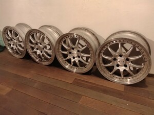 1215-10 希少 廃盤品　ドリフト BLTZ レーシング アルミホイル 17×7J 2本 8J 2本 PCD 114.3 5穴 バルブなし ホイール4本セット 中古現状品