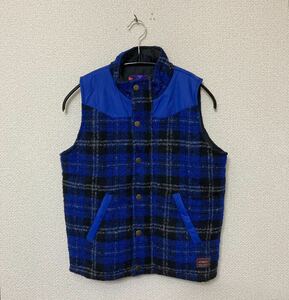 atmosa Tomos cotton inside the best down vest F blue check 