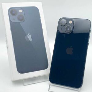 【SIMロック解除済み】 Apple アップル iPhone 13 mini 128GB ミッドナイト Appleストア購入 SIMフリー 本体 ケーブル 箱
