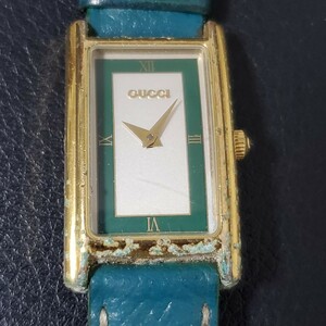 1円～GUCCI グッチ スクエア Quartz クォーツ レディース腕時計 グリーン 746