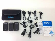 ●営KW529-60　【通電確認済み】 BOYA ワイヤレスマイクシステム BY-XM6 一眼レフ スマホ用 デュアルセット 小型_画像1