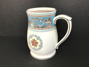 ●営KZ535-80　WEDGWOOD ウエッジウッド フロレンティーン ターコイズ キリン ビアマグ コレクション 1979 カップ ホワイト ブルー 1客