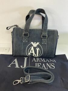 営KW267-80◆ ARMANI JEANS アルマーニ ジーズン デニム 2WAY ミニボストンバッグ ショルダーバッグ 袋あり