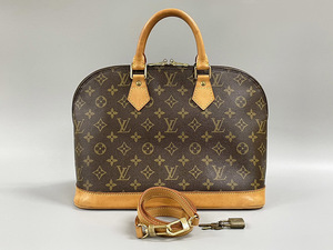 LOUIS VUITTON ルイ ヴィトン M51130 アルマ モノグラム ストラップ 鍵付 ヌメ革 ハンドバッグ ショルダーバッグ