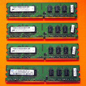 4枚セット DDR2 2GB Micron Samsung 2Rx8 PC2-6400U