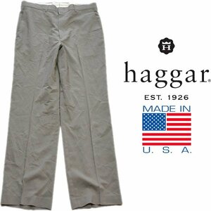 1点物◆USA製ハガーHAGGA茶系グレースラックスパンッ古着メンズ32レディースOKアメカジ90sストリート/ブランド/ワイド中古チノパンXL371101