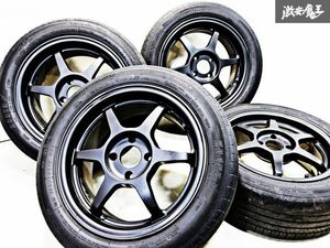 ●社外 15インチ 6.5J +38 4穴 4H PCD 100 ホイール 185/55R15 ラジアル 4本 1台分 R56 シビック インテグラ CR-X ヤリス ヴィッツ アクア