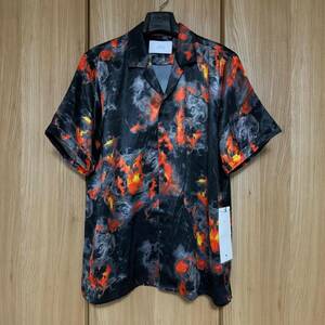 新品 スタンプド PYRE SHIRT ファイアー総柄半袖シャツ 定価27,500円 L 送料230円〜 STAMPD メンズ タグ付き レッド トップス LA