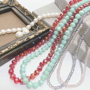 ei233/. bargain SALE! glass beads * Kirakira size mix* fresh water pearl assortment 