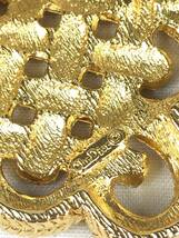 【極美品】Christian Dior BIJOUX クリスチャンディオール ジュエリー ヴィンテージ ピンブローチ ロープデザイン ゴールドカラー ブローチ_画像6
