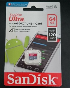 SanDisk マイクロSDカード64GB 120mbs