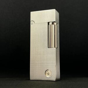 1円 ◎ dunhill ダンヒル ローラー ガスライター 火花確認済 コレクション ヴィンテージ 喫煙具 シルバー 高級感 総柄 ピラミッド 希少品