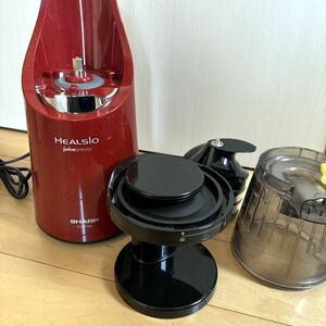 【ジャンク】シャープ　ヘルシオ　ジューサー　ジュースプレッソ　EJ-CF10A-R　レッド　JUICE PRESSO　HEALSIO SHARP