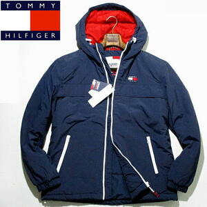 新品▼ 秋冬　トミーヒルフィガー　中綿　未使用！　フーデッドジャケット　ブルゾン　紺　ネイビー　Mサイズ　TOMMY HILFIGER JEANS