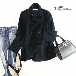  beautiful goods 23 district stock ) Onward . mountain # winter standard classic wool coat pea coat 38 9 number black black wool Anne gola Mrs. One-piece height 