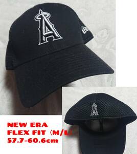 【美品 2018年】ニューエラ 大谷翔平 LA エンゼルス キャップ M/L〈57.7-60.6cm〉黒×白39THIRTY MLB NEO FLEX FIT CAP/ルーキーイヤー